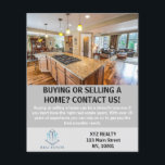 Flyer Personalizado do Agente Imobiliário Moderno<br><div class="desc">Ferramenta de marketing elegante para todos os corretores e agentes imobiliários. O texto e as imagens podem ser personalizados. Adicione os dados de contato e o logotipo da empresa e adquira este cartão de corretor imobiliário exclusivo.</div>