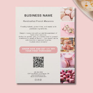 Flyer Personalizar Foto QR Social Media Bakery Negócios