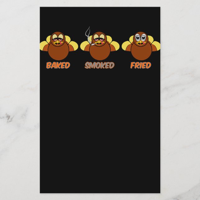 Flyer Peru de Frito Defumado Grelhado Engraçado (Frente)