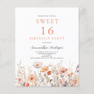 Flyer Pessegueiro Floral 16 Convite Aniversário