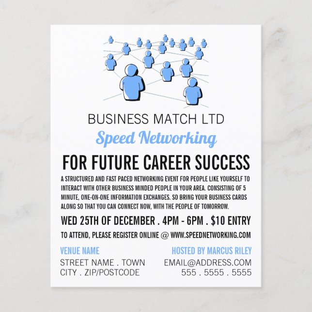 Flyer Pessoas Connect, Anúncios de eventos de rede de ve (Frente)