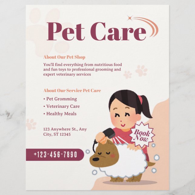 Flyer Pet care - Empresa de serviços de localização de a (Frente)