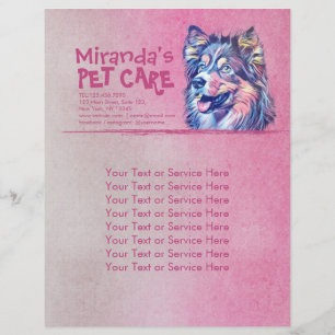 Flyer Pet Care Grooming Sitting Adorable Cartoon Dog