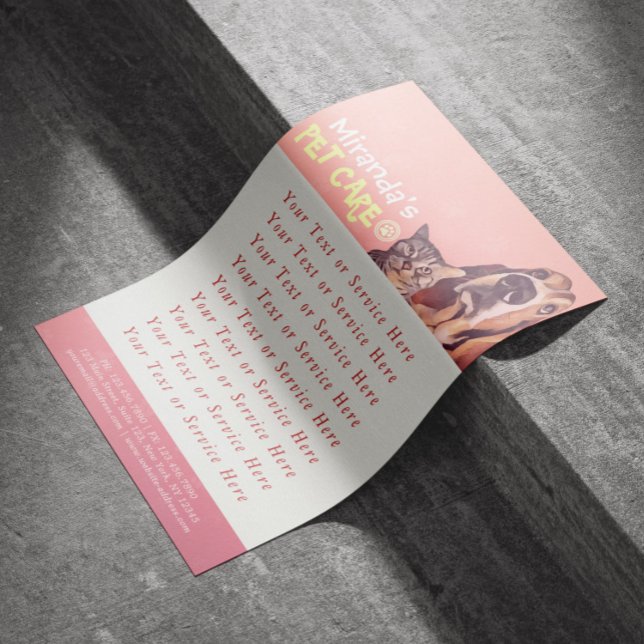 Flyer Pet Care Sitting Bathing Grooming Salon Comida Com (Criador carregado)