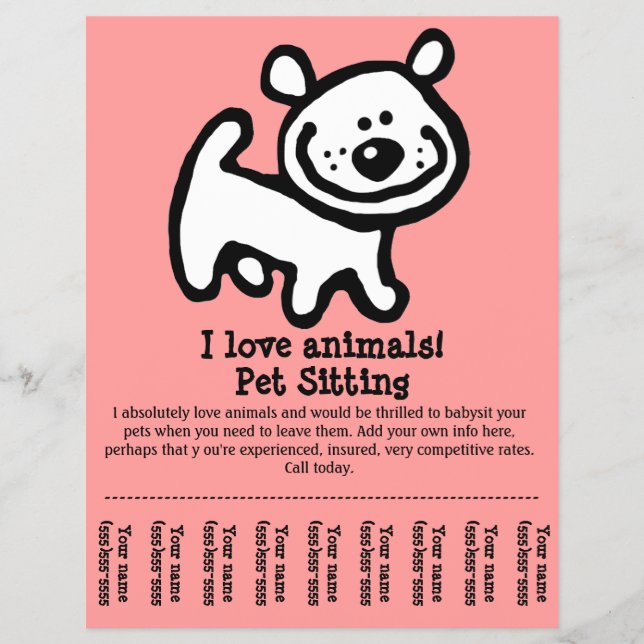 Flyer Pet Sentado, Cachorro Almoçado, Caminhando, Panfle (Frente)