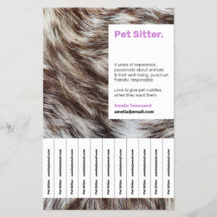 Flyer Pet Sitter Service Ad Modern Purple Trendent Desig