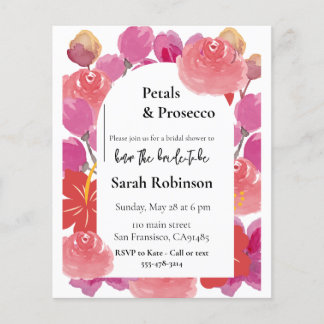 Flyer Pétalas & Prosecco Arco Floral de Verão Chá de Noi