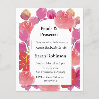 Flyer Pétalas & Prosecco Arco Floral de Verão para Chá d