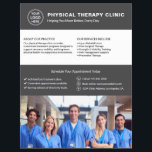 Flyer Physical Therapy Clinic Logo Photo QR Gray<br><div class="desc">Professional physical therapy flyer with front-side space for logo, photo, services, key information, and contact details. The back features a QR code to help patients stay connected, along with replaceable social media icons. Ideal for promoting services with a clean, trustworthy layout. Visit the store for more coordinated business marketing designs....</div>