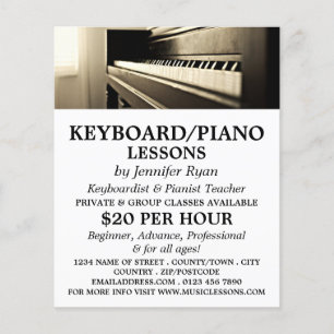 Flyer Piano Clássico, Teclado, Lições de Piano