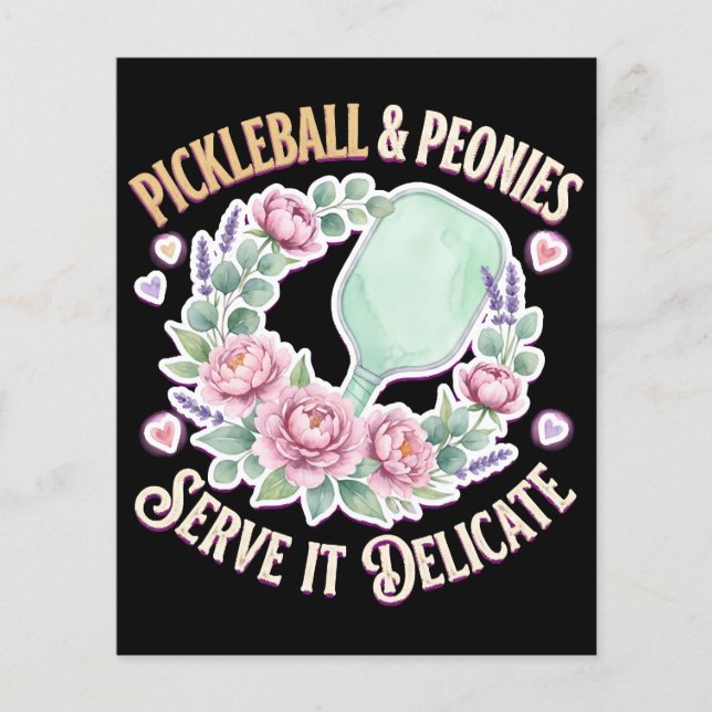 Flyer Pickleball E Peonias Servem-no Delicado (Frente)
