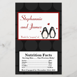 Flyer Pinguim Casal Apaixonado Parceiro Embalagem de Pip