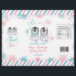 Flyer Pinguim Inverno Sexo Reveal Chip Bag Wrapper<br><div class="desc">Penguin Winter Gender Reveal Chip Bag Modelo</div>