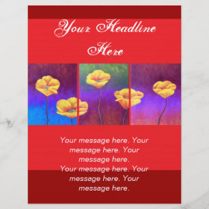 Flyer Pintura amarela da flor da papoila - multi