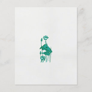 Flyer pintura de uma flor e de um peixe num fundo preto