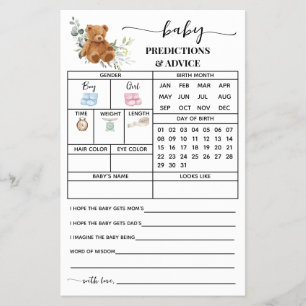 Flyer Placa de Chá de fraldas de Conselhos de Previsões