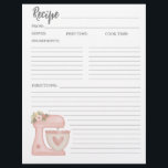 Flyer Placa de recebimento de panificação de bolos flóri<br><div class="desc">Folha de receitas de mesclagem de cozinha bonita que coordena com o aglutinador de receitas de mesclagem. Projetado para você pelo Blackberry Boulevard.</div>