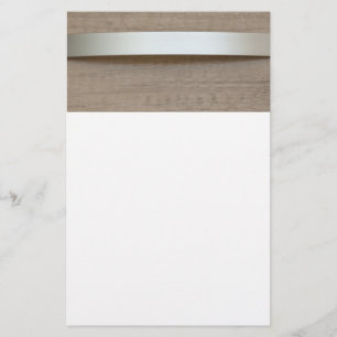 Flyer Placa metálica curva com superfície de madeira a