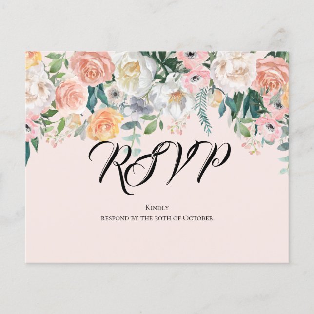 Flyer Placa RSVP/Floral/RSVP de Orçamento. (Frente)