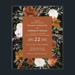 Flyer Planador elegante rústico floral do terracotta<br><div class="desc">Convite de casamento floral de cor-de-água rústica do orçamento. Com lindos detalhes naturais,  terracotta,  rosa-pincel,  preto e verde-sábio da erva eucalipto e aquarela. Este convite de casamento moderno certamente define o estilo para o seu grande dia.</div>