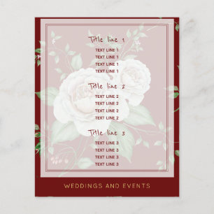 Flyer Planejador de Casamento Modelo de Rosas Vermelha