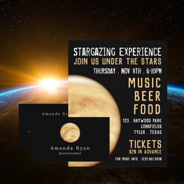 Flyer Planeta Vênus, propaganda de evento no planetário (Criador carregado)