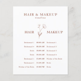 Flyer Plano de Cabelo e Maquiagem para Casamento de Flor