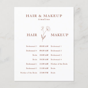 Flyer Plano de Cabelo e Maquiagem para Casamento de Flor