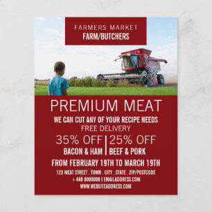 Flyer Plough in Field, Farmer & Butcher Advertising