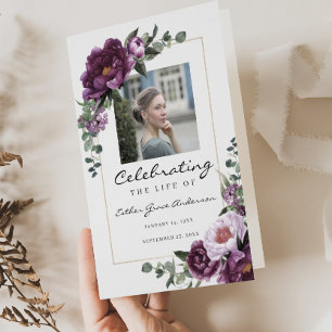Flyer Plum Celebration of Life Folded Funeral Program