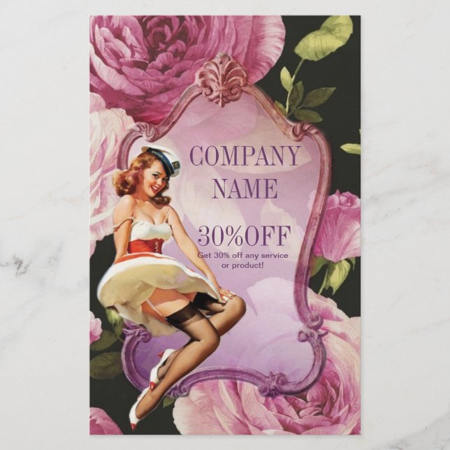 Flyer Policial Cosmetólogo do Pin Up Girl (Frente)