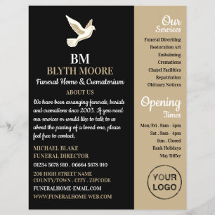 Flyer Pomba Sagrada, Funerária, Diretores