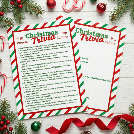 Flyer Pop Culture Christmas Trivia Game Sheet