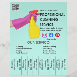 Flyer poster de Foto de limpeza verde com presilhas rasg
