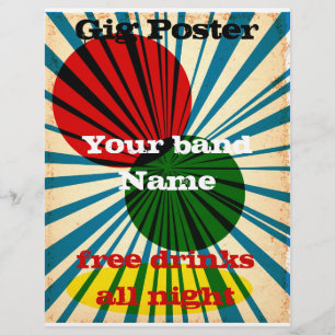 Flyer Poster retro do grunge do estilo