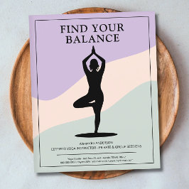 Flyer Postura da Árvore - Instrutor de Yoga Limpo