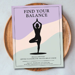 Flyer Postura da Árvore - Instrutor de Yoga Limpo