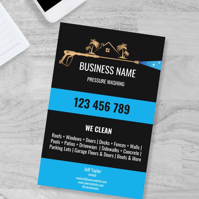 Flyer Potência de lavagem da pressão profissional (Criador carregado)