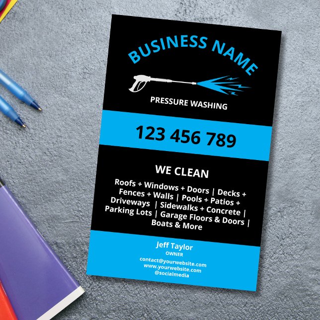 Flyer Potência de lavagem da pressão profissional (Criador carregado)