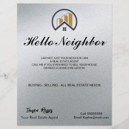 Flyer Prata de Glamor | Imobiliário Preto e Branco