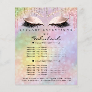 Flyer Preços da Beleza Matural Lash Hológrafo Pastel