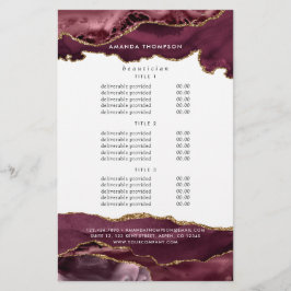 Flyer Preços de Pedras Preciosas Ágata Burgundy e Dourad