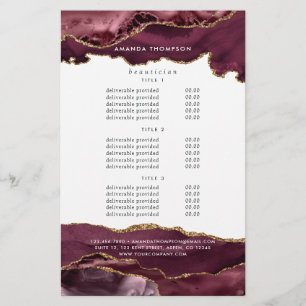 Flyer Preços de Pedras Preciosas Ágata Burgundy e Dourad