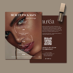 Flyer Preços de Promoção de Maquiagem de Salão