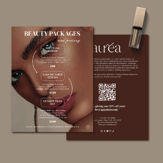 Flyer Preços de Promoção de Maquiagem de Salão