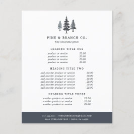 Flyer Preços e Serviços de Floresta de Inverno