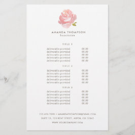 Flyer Preços e Serviços de Rosa Cor-de-rosa Chic em Aqua