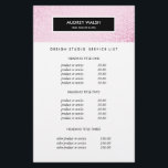 Flyer Preços e serviços do Salão de Sequência na moda co<br><div class="desc">O design de folheto luminoso e Na moda exibe seus serviços, sua lista de preços ou informações comerciais sobre uma imagem digital de padrão de sequências rosa. Sobreposição de faixa preta. Inclui quatro títulos personalizáveis e campos de texto de corpo. Para ajustar o layout, digite seu texto e use a...</div>