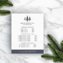 Flyer Preços e Serviços Tall Pines