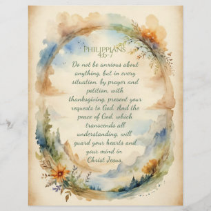 Flyer Presente de Encorajamento Cristão Filipenses 4:6–7